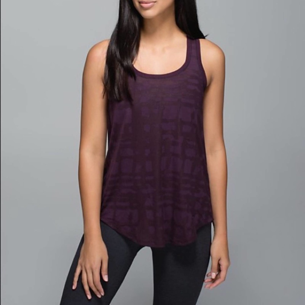 RARE Lululemon Om Racerback Tank Black Cherry 4